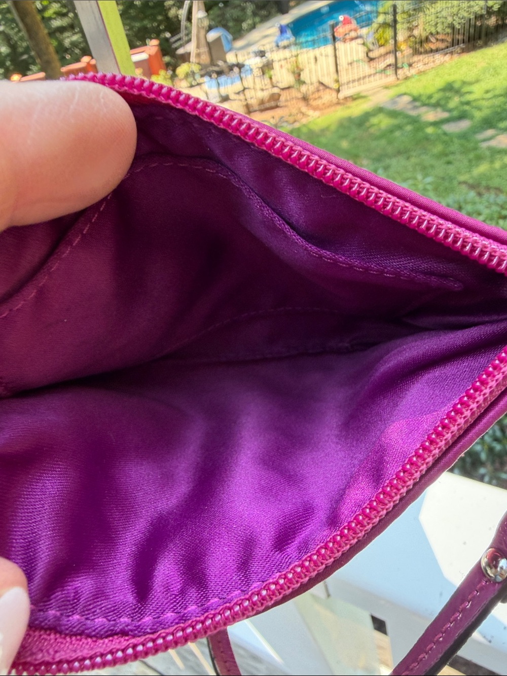 Coach Fuchsia Signature Zip Wristlet - Picture 13 of 16
